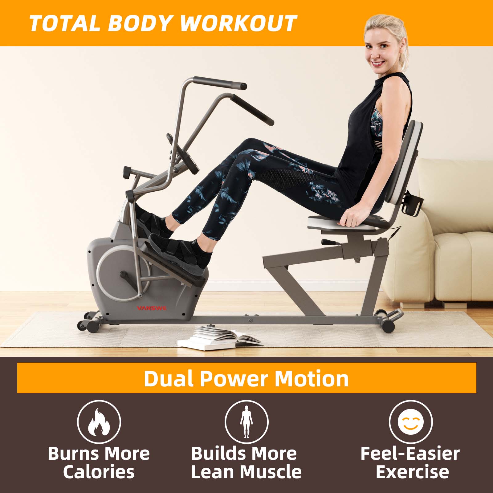 Recumbent bike with upper body workout online