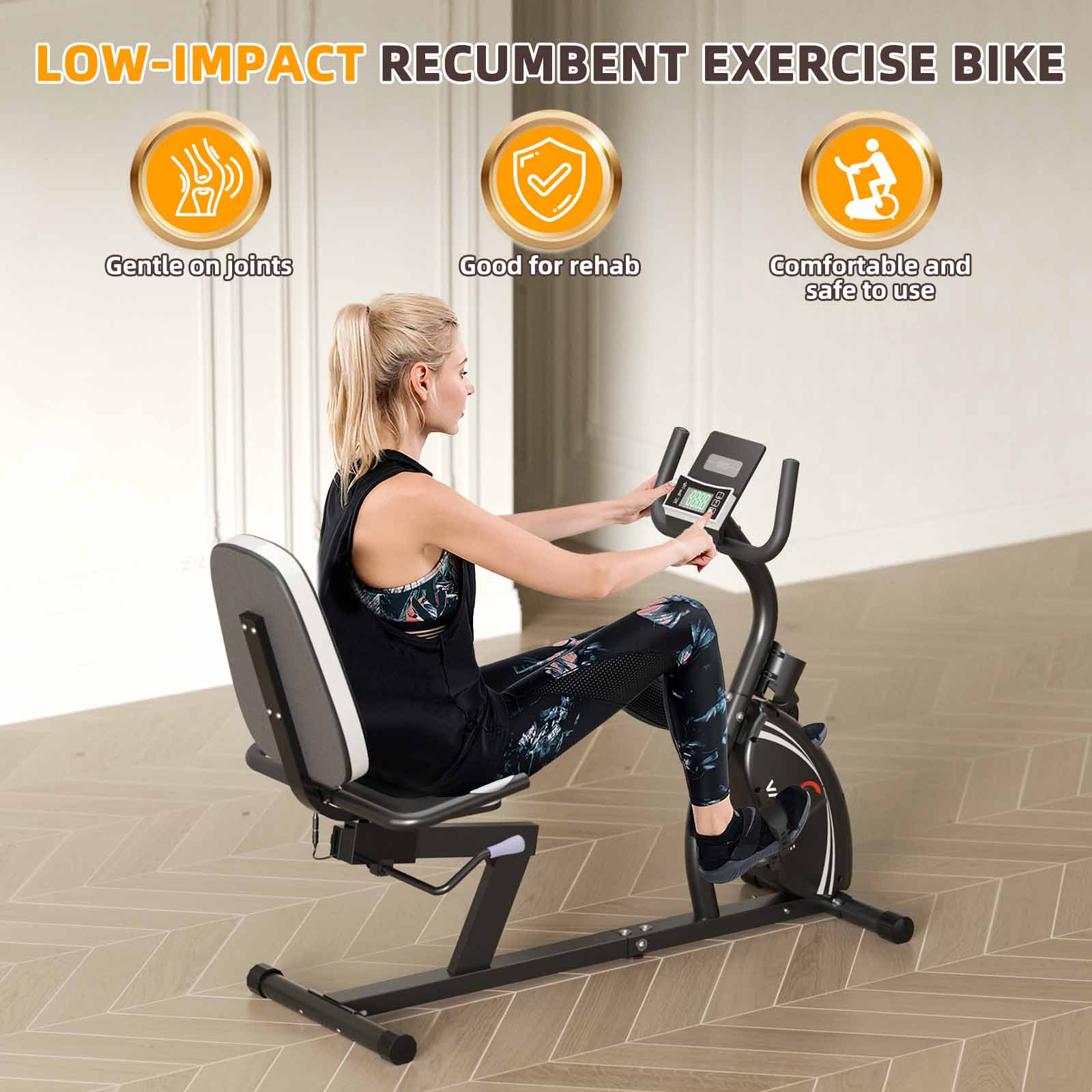 VANSWE  Recumbent Exercise Bike| Silver