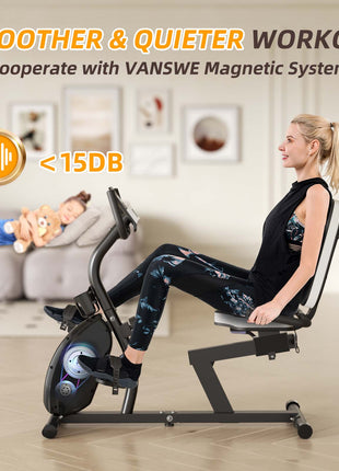 VANSWE  Recumbent Exercise Bike| Silver