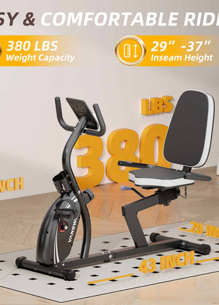 VANSWE  Recumbent Exercise Bike| Silver