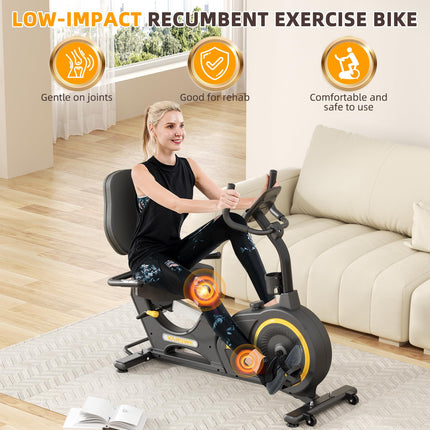 VANSWE Recumbent Exercise Bike - 400 LBS Capacity, Bluetooth, LED Display